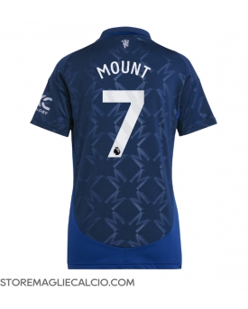 Manchester United Mason Mount #7 Maglia Gara Trasferta Repliche 2024-25 Donna Maniche Corte